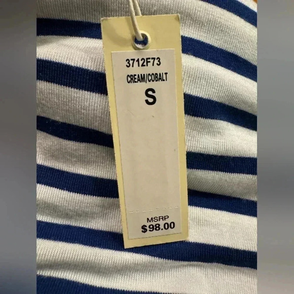 Max Studio NWT Shirt  Short Sleeve White/Blue Size Small - Picture 6 of 8